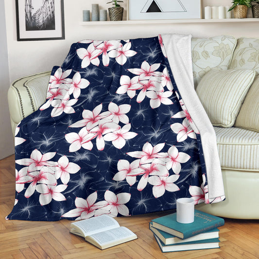 Plumeria Pattern Print Design PM017 Fleece Blanket