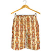 Tiki Orange Vertical Pattern Mens Shorts