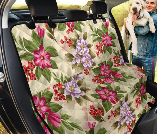 Summer Floral Pattern Print Design SF08 Rear Dog  Seat Cover