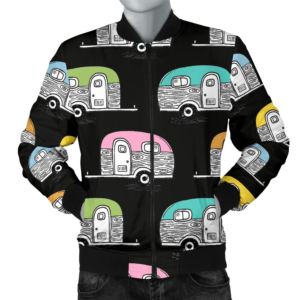 Camper Pattern Camping Themed No 2 Print Men Bomber Jacket