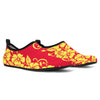 Orange Hibiscus Pattern Print Design HB018 Aqua Water Shoes