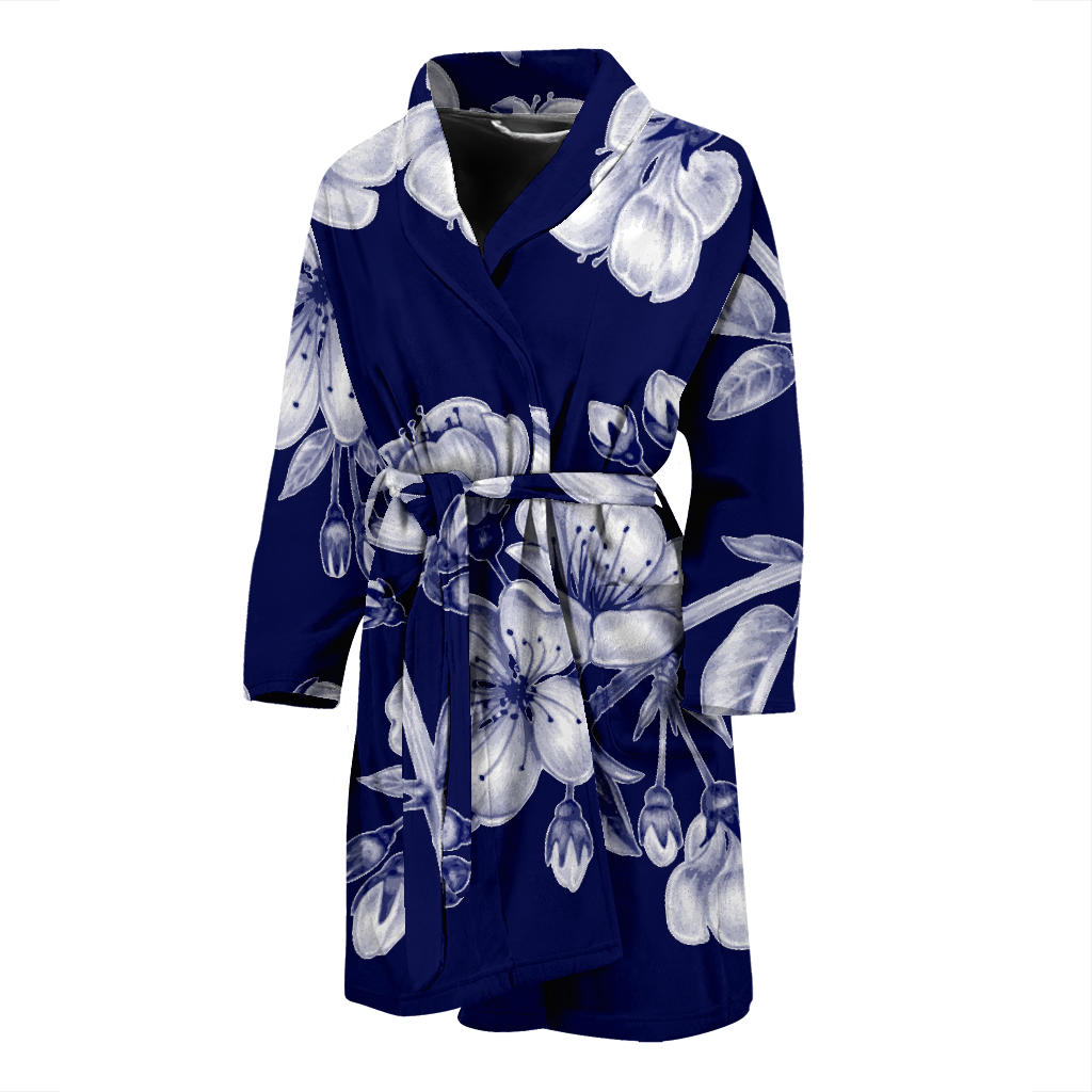 Cherry Blossom Pattern Print Design CB01 Men Bathrobe