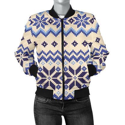 Nordic Pattern Print Design A03 Women's Bomber Jacket