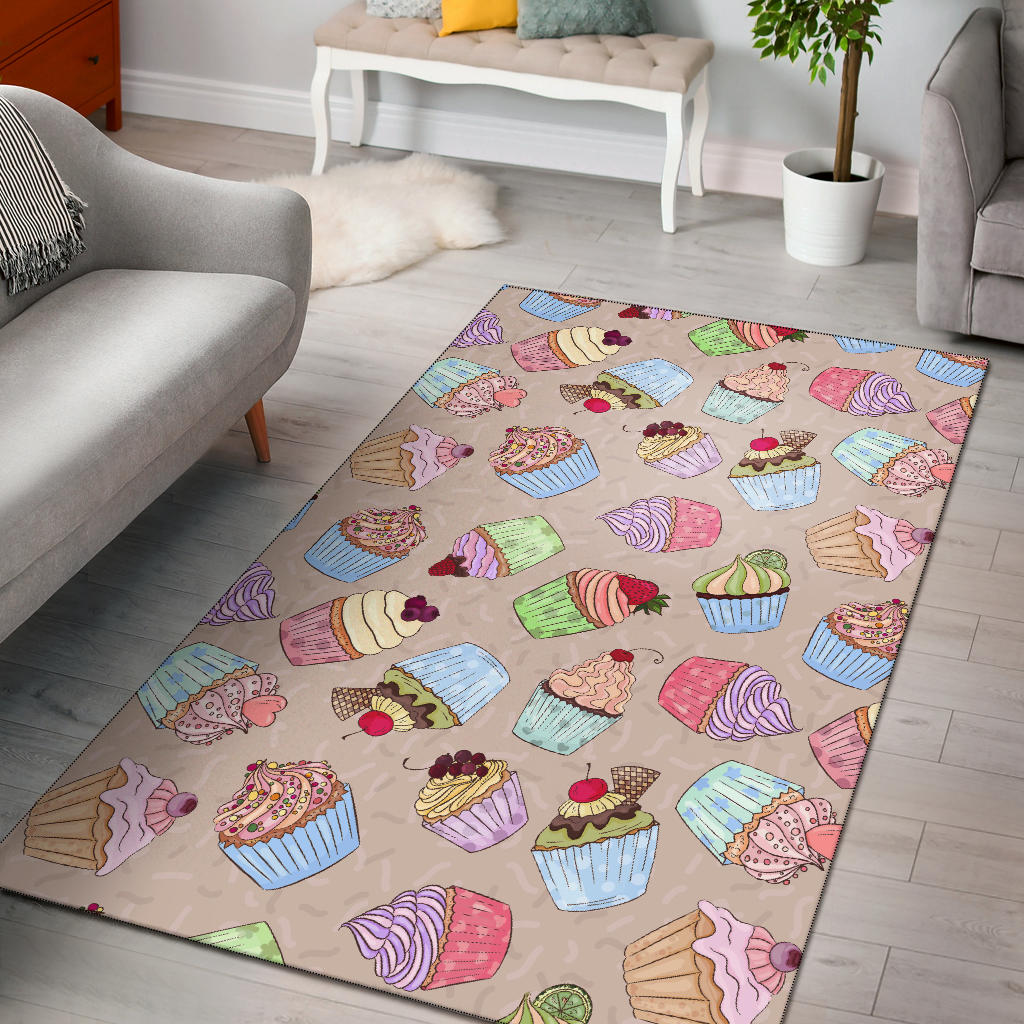 Cupcake Pattern Print Design CP06 Area Rugs