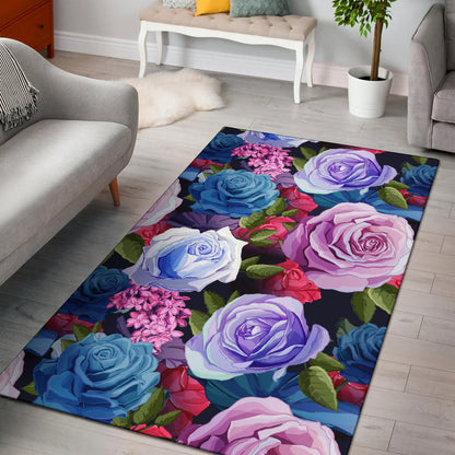 Rose Pattern Print Design RO09 Area Rugs