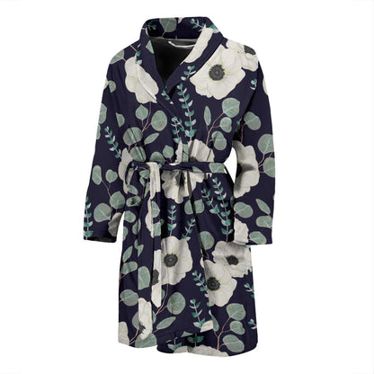 Anemone Pattern Print Design AM01 Men Bathrobe