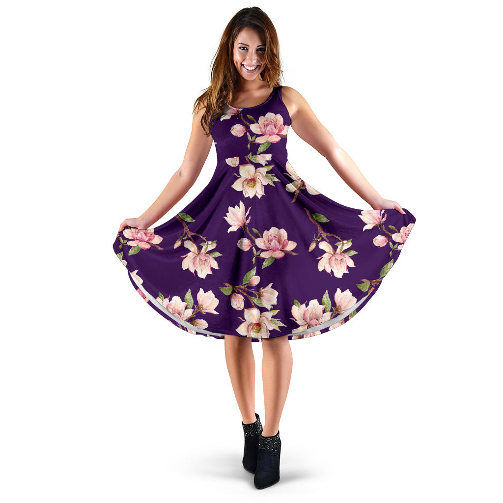 Magnolia Pattern Print Design MAG02 Midi Dress
