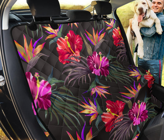 Hibiscus Pattern Print Design HB014 Rear Dog  Seat Cover