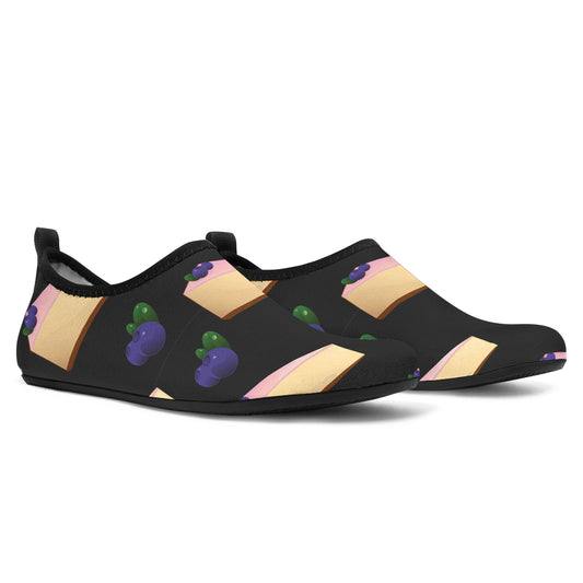 Cheesecake blueberry Pattern Print Design CK01 Aqua Water Shoes