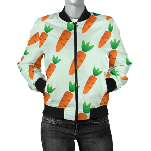 Carrot Pattern Print Design 05 Women's Bomber Jacket