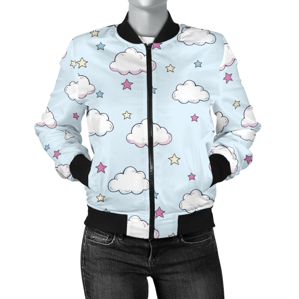 Cloud Pattern Print Design 01 Women's Bomber Jacket