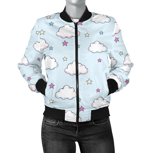 Cloud Pattern Print Design 01 Women's Bomber Jacket
