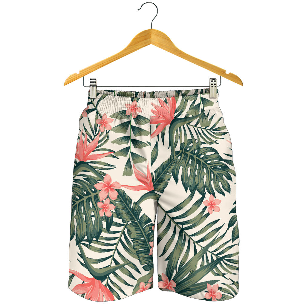 Tropical Flower Palm Leaves Mens Shorts