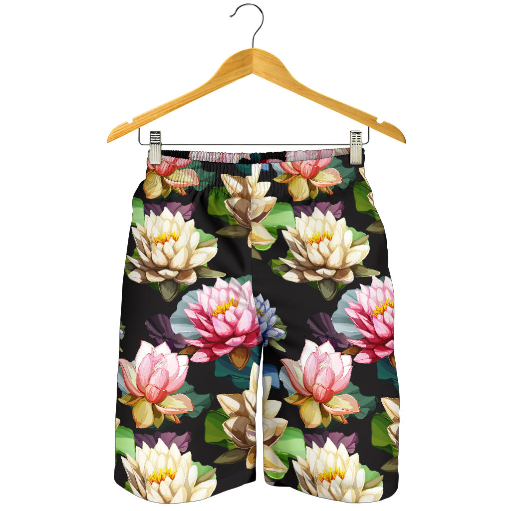 Water Lily Pattern Print Design WL02 Mens Shorts
