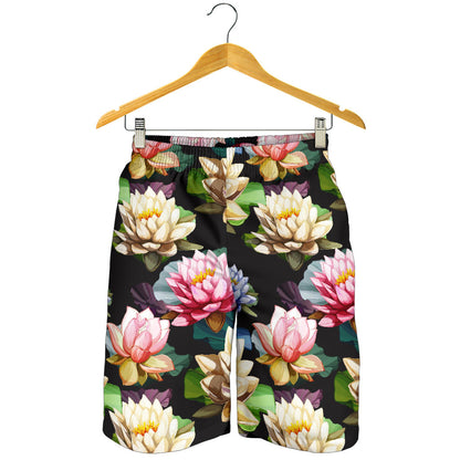 Water Lily Pattern Print Design WL02 Mens Shorts
