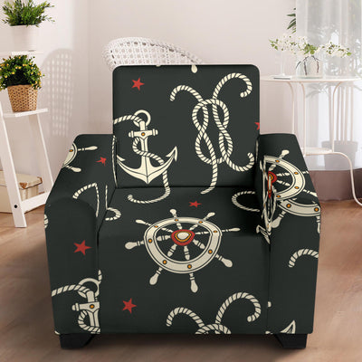 Nautical Anchor Pattern Armchair Slipcover