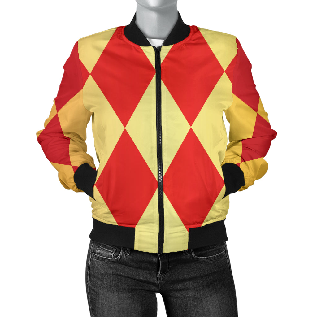 Harlequin Pattern Print Design 03 Women's Bomber Jacket