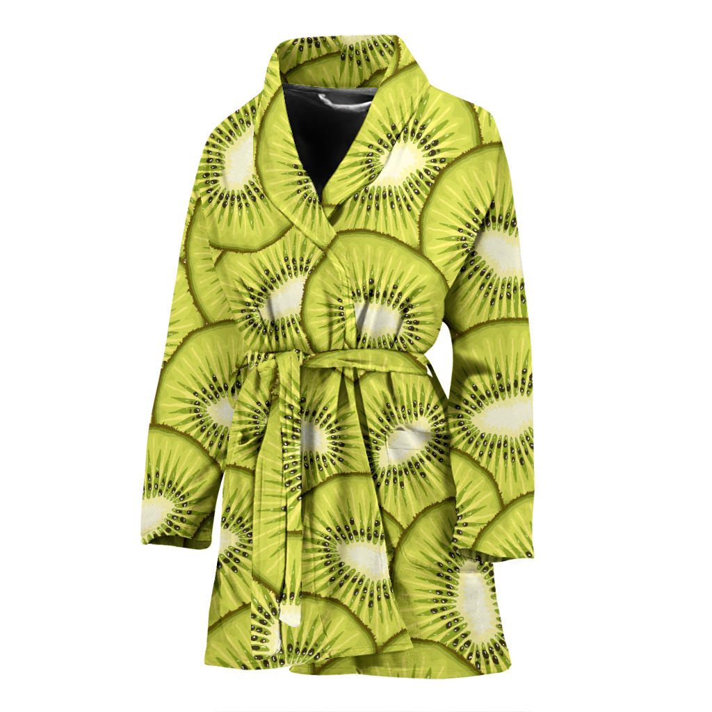 Kiwi Pattern Print Design KW07 Women Bathrobe