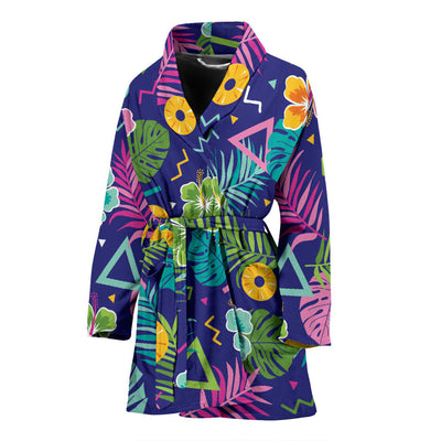 Hawaiian Themed Pattern Print Design H014 Women Bathrobe