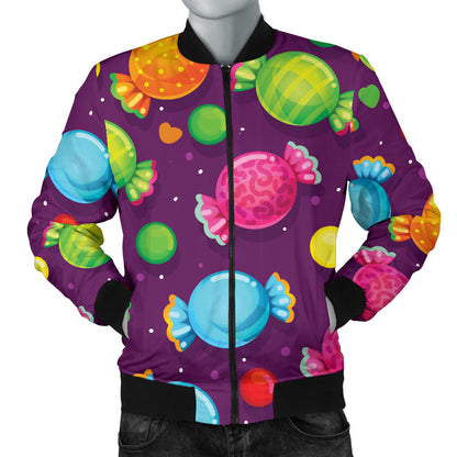 Candy Pattern Print Design CA05 Men Bomber Jacket