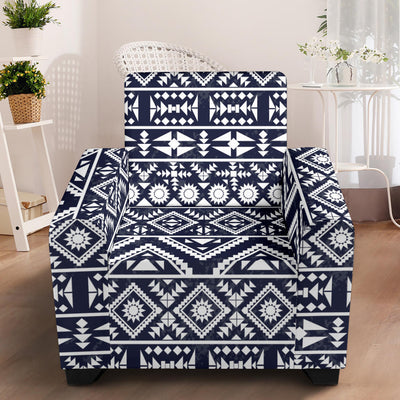 Blue White Tribal Aztec Armchair Slipcover