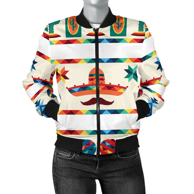 Maracas Mexican Pattern Print Design 01 Women's Bomber Jacket