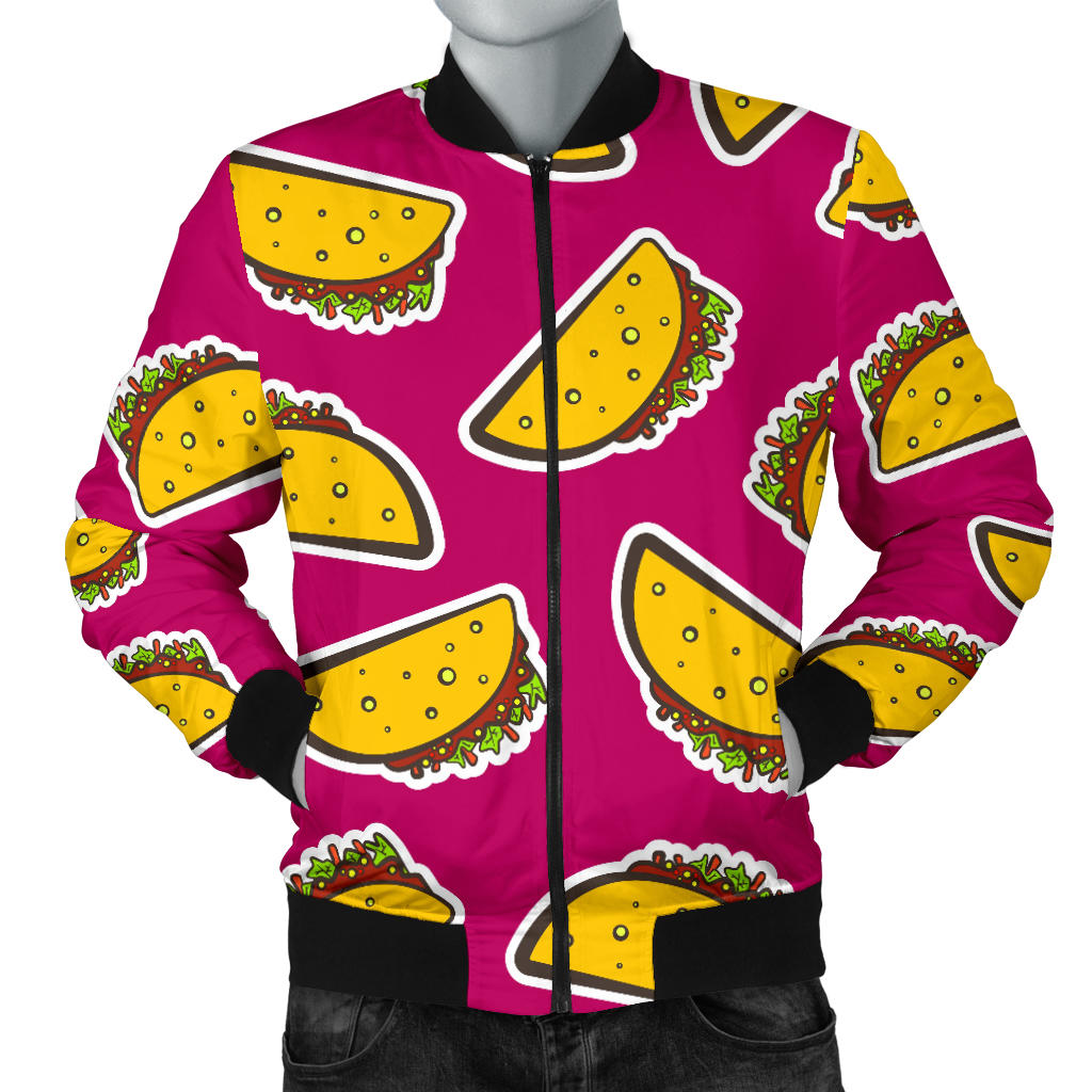 Taco Pattern Print Design TC01 Men Bomber Jacket