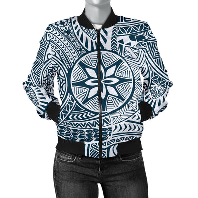 Polynesian Pattern Print Design A03 Women's Bomber Jacket