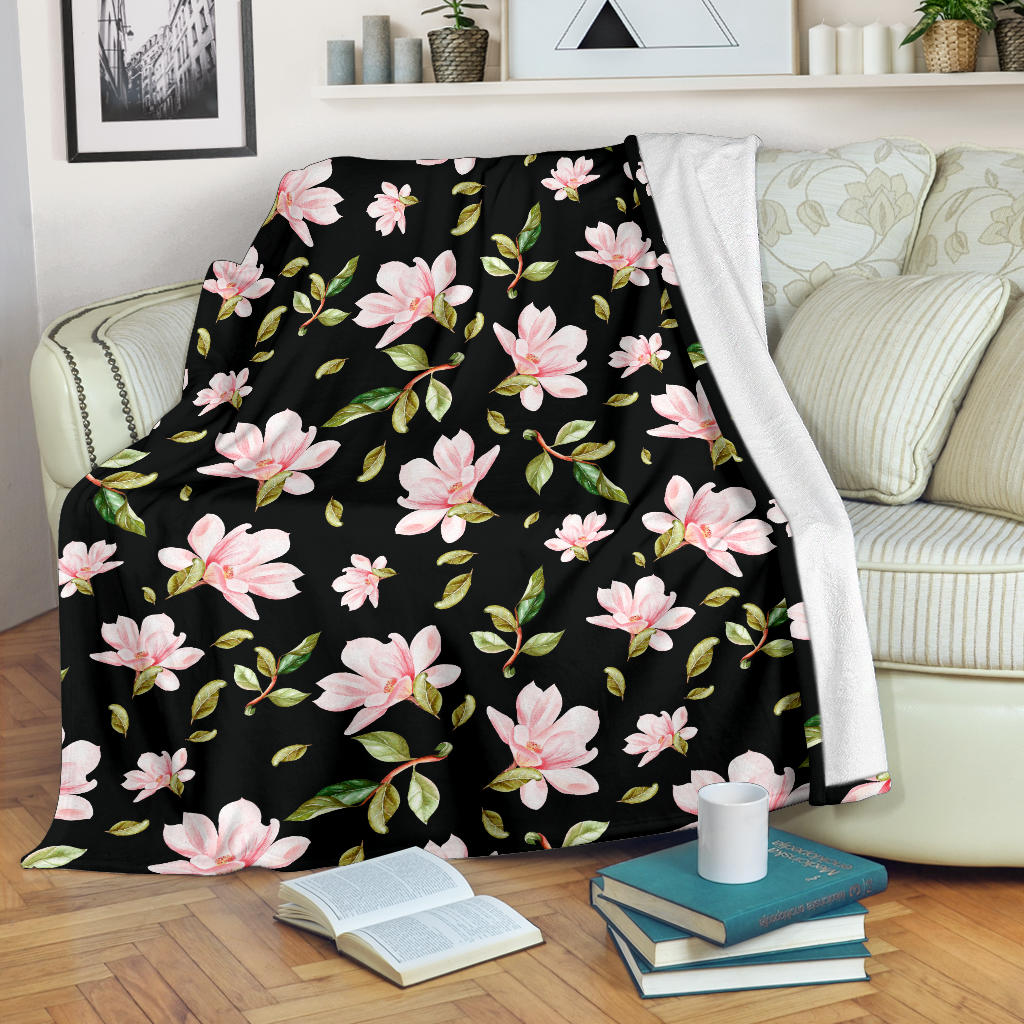 Magnolia Pattern Print Design MAG01 Fleece Blanket