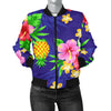 Hawaiian Themed Pattern Print Design H05 Women Bomber Jacket