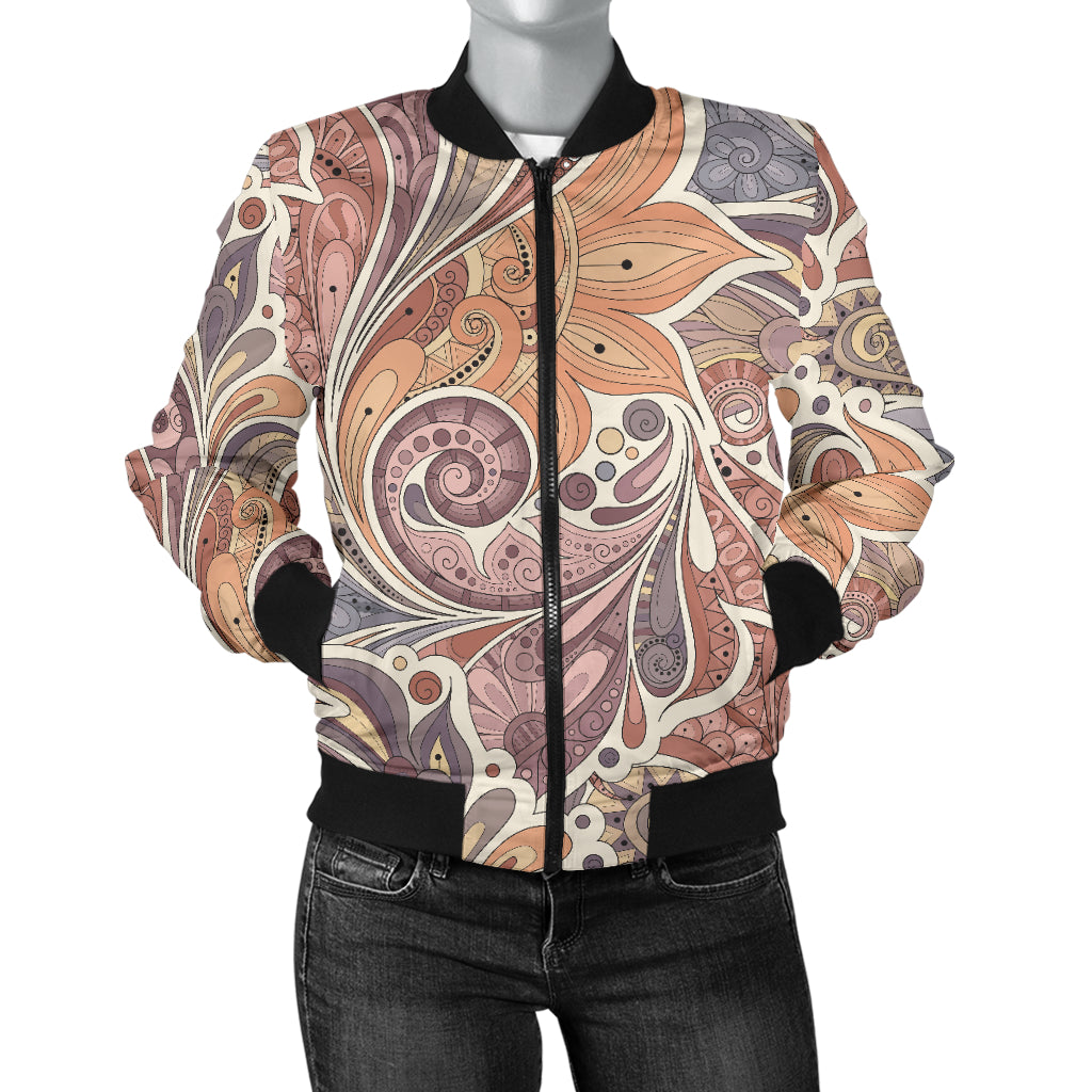 Boho Pattern Print Design 03 Women's Bomber Jacket