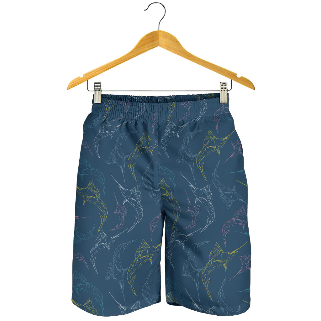 Swordfish Pattern Print Design 02 Mens Shorts