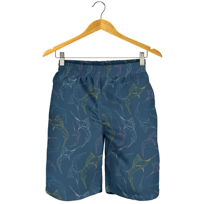 Swordfish Pattern Print Design 02 Mens Shorts