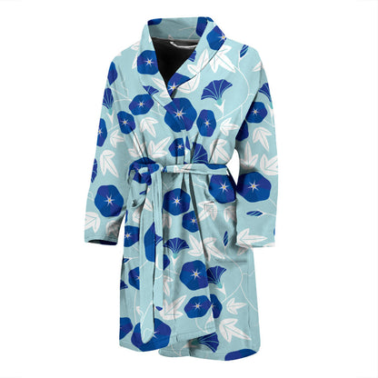 Morning Glory Pattern Print Design MG07 Men Bathrobe