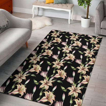 Lily Pattern Print Design LY05 Area Rugs