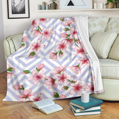 Cherry Blossom Pattern Print Design CB07 Fleece Blanket