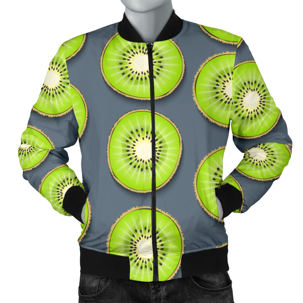 Kiwi Pattern Print Design KW06 Men Bomber Jacket
