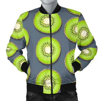 Kiwi Pattern Print Design KW06 Men Bomber Jacket