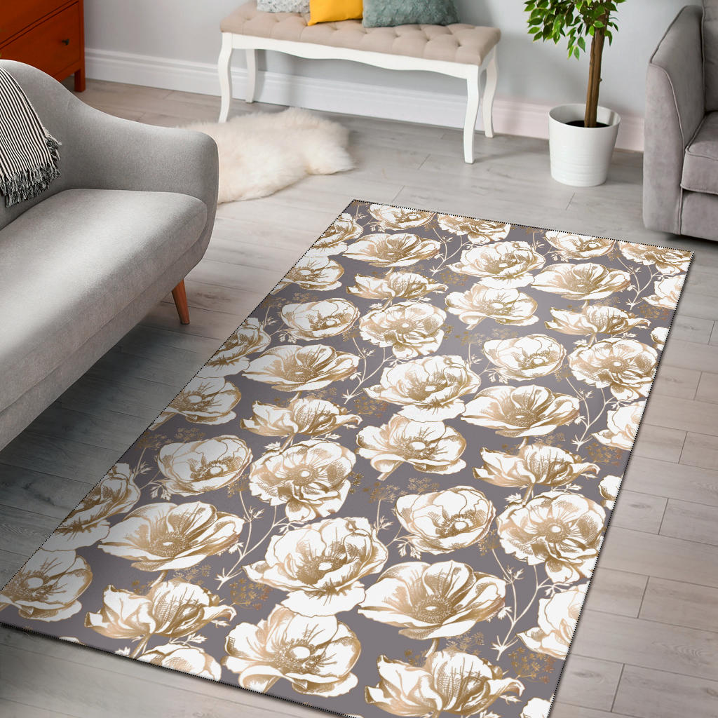 Anemone Pattern Print Design AM05 Area Rugs