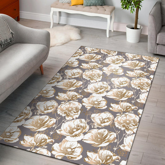 Anemone Pattern Print Design AM05 Area Rugs
