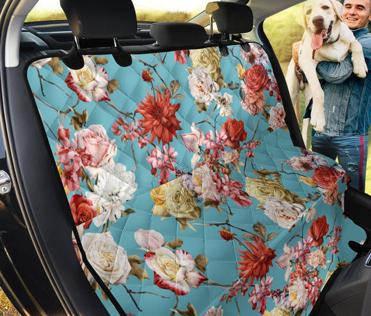 Summer Floral Pattern Print Design SF05 Rear Dog  Seat Cover