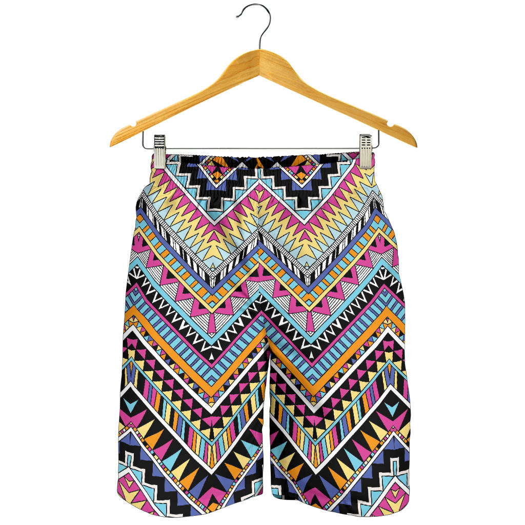 Multicolor zigzag Tribal Aztec Mens Shorts