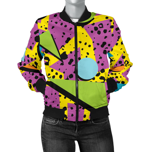 80s Pattern Print Design 1 Women's Bomber Jacket