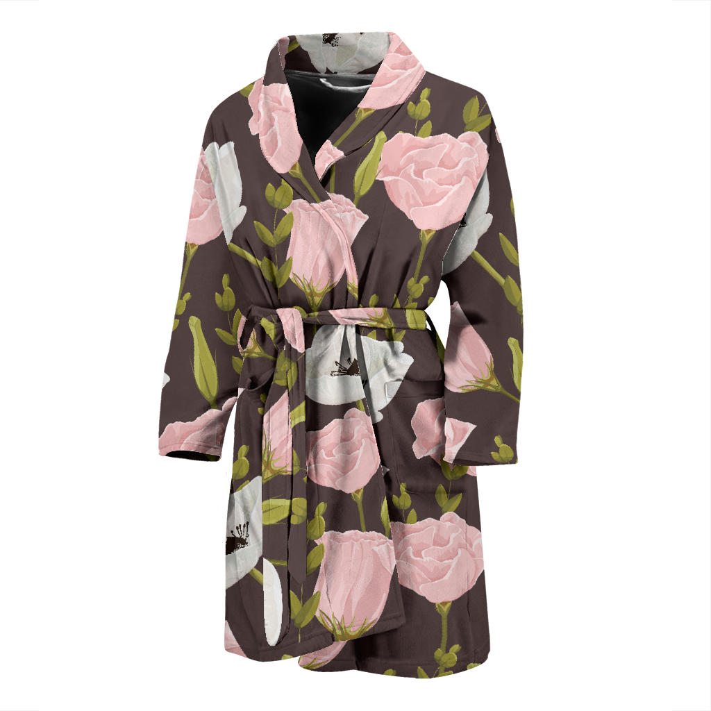 Anemone Pattern Print Design AM011 Men Bathrobe