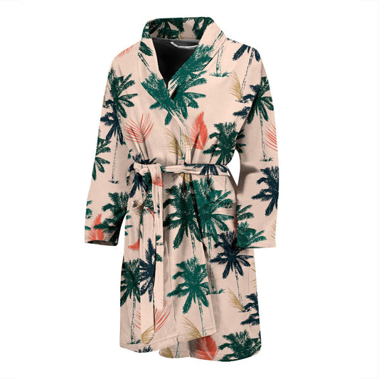 Palm Tree Pattern Print Design PT014 Men Bathrobe
