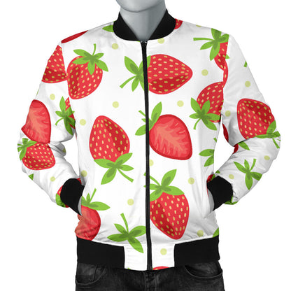 Strawberry Pattern Print Design SB07 Men Bomber Jacket