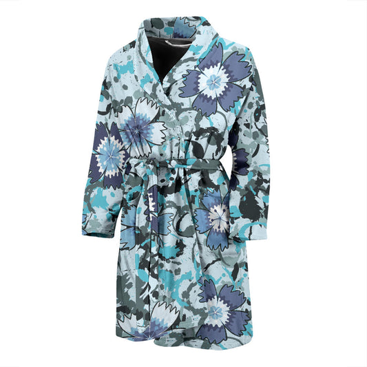 Carnations Pattern Print Design CN04 Men Bathrobe