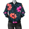 Anemone Pattern Print Design AM08 Women Bomber Jacket