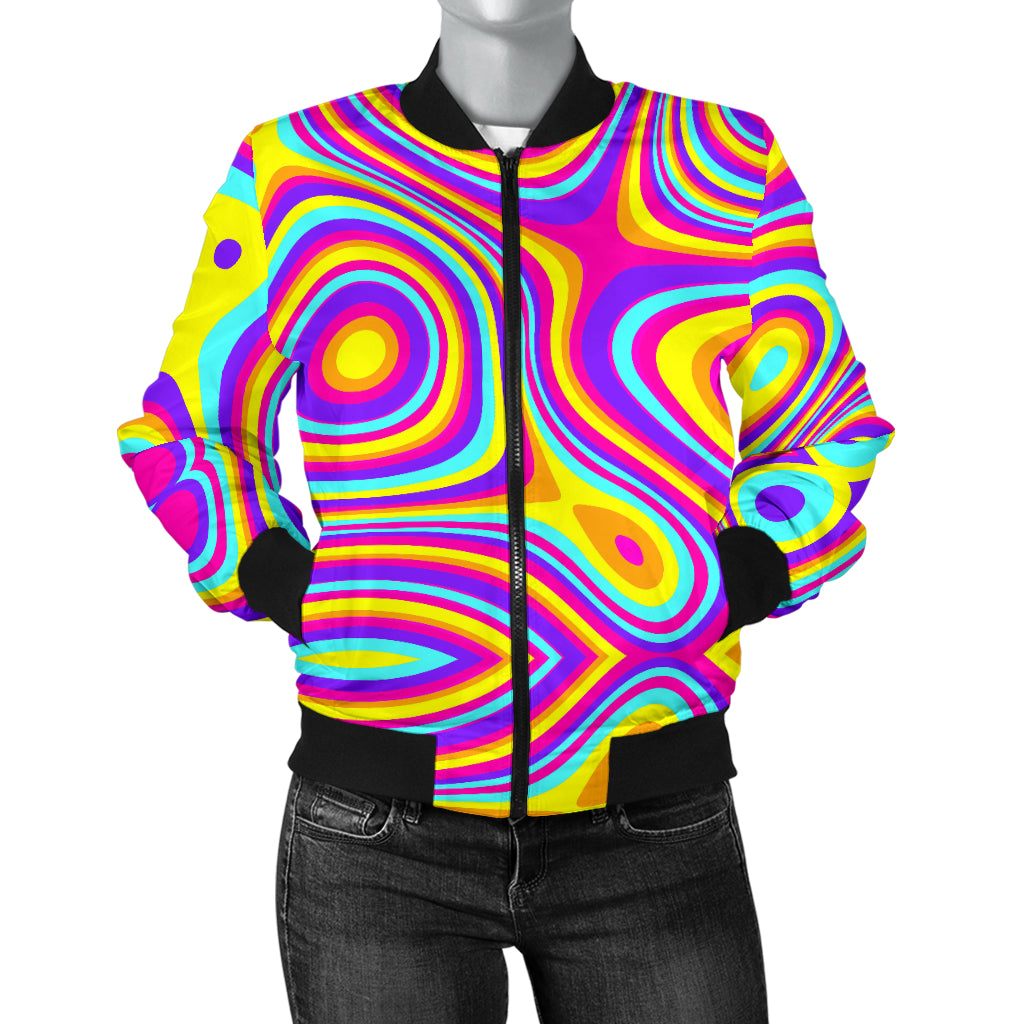 Liquid Pattern Print Design 06 Women's Bomber Jacket