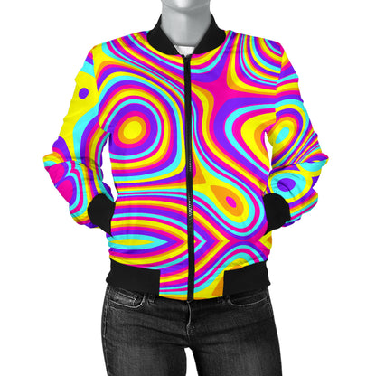 Liquid Pattern Print Design 06 Women's Bomber Jacket